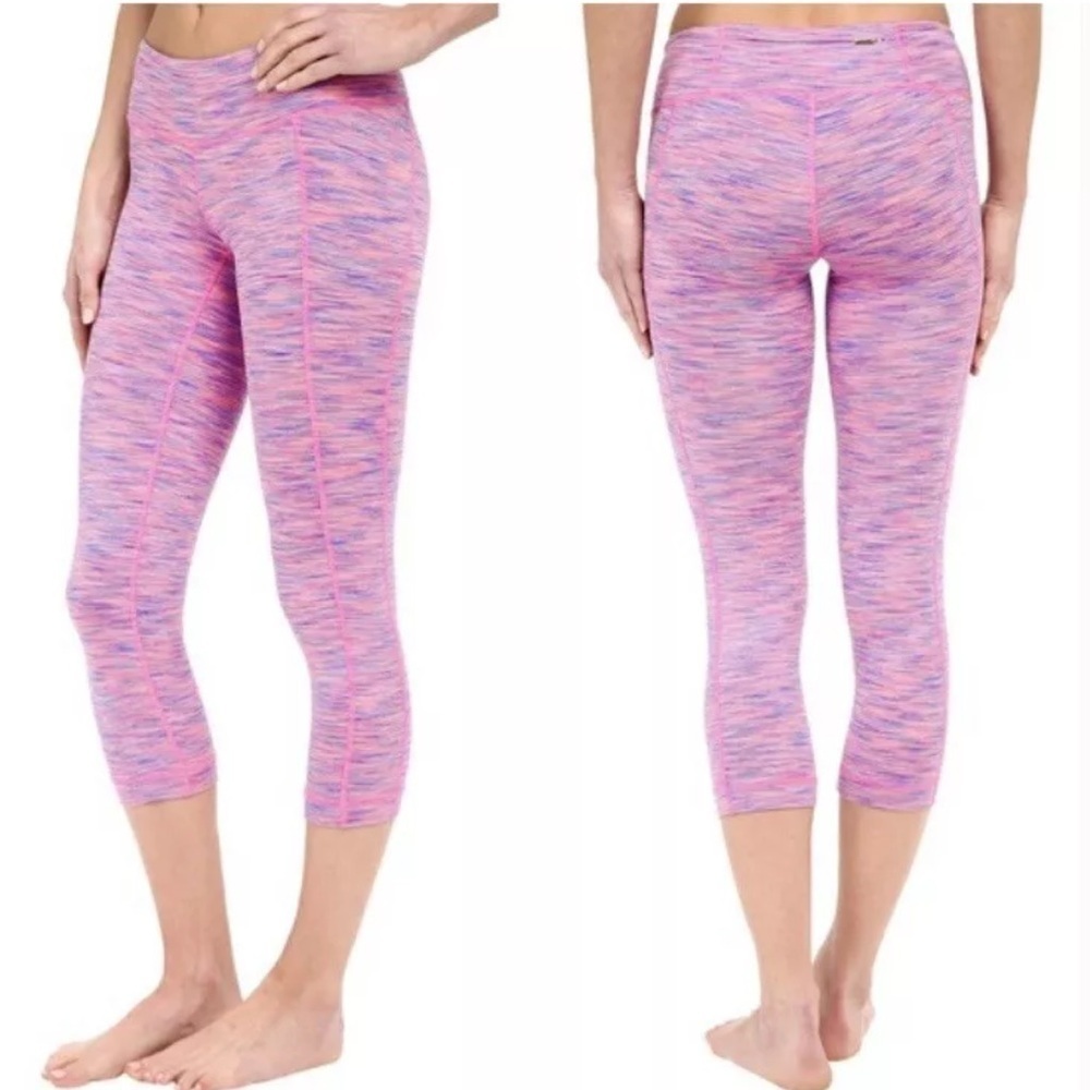 Lilly Pulitzer Weekender Flamingo Pink Space Dye 21” Crop Leggings Size Small